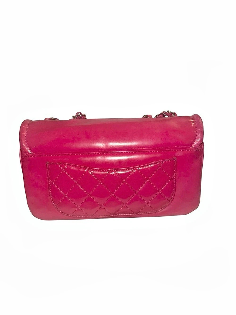 Chanel Classic Flap Patent Shoulder Bag in Pink - Picture 6 of 11